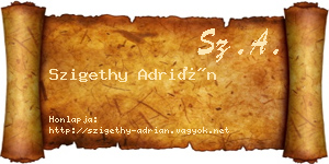 Szigethy Adrián névjegykártya